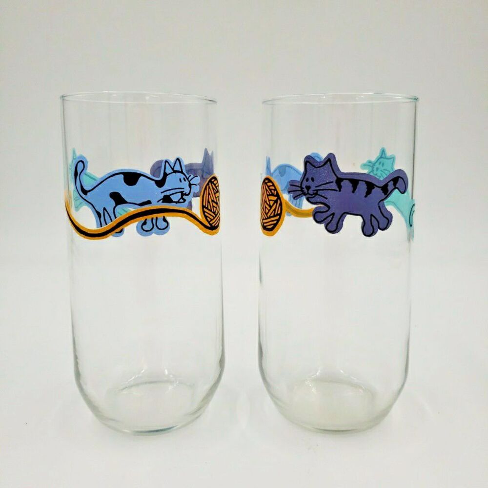 Raining Cats and Dogs Tumbler 14 oz Drinking Glass by Citation Y2K Cute Animals